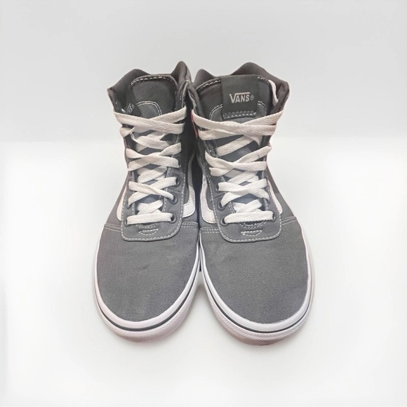 Vans Sk8-Hi Gray + White Canvas High Top Sneakers Women’s Size 9.5/Men’s Size 7 - Picture 4 of 8